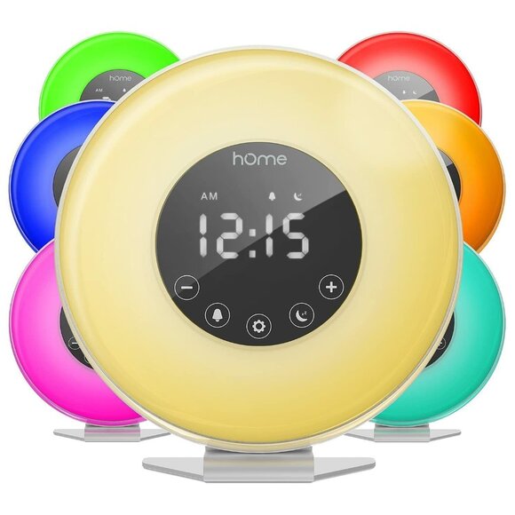 HomeLabs Sunrise Alarm Clock Digital 6 Color LED and ASMR Nature Sound Function - Picture 1 of 7